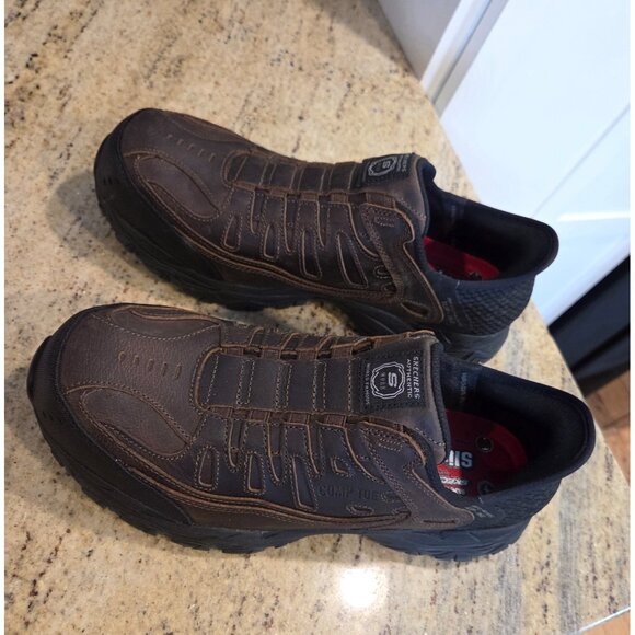 New! Skechers Men\'s Size 8.5 Slip-ins Work: Holdredge Ryker BROWN Hands Free